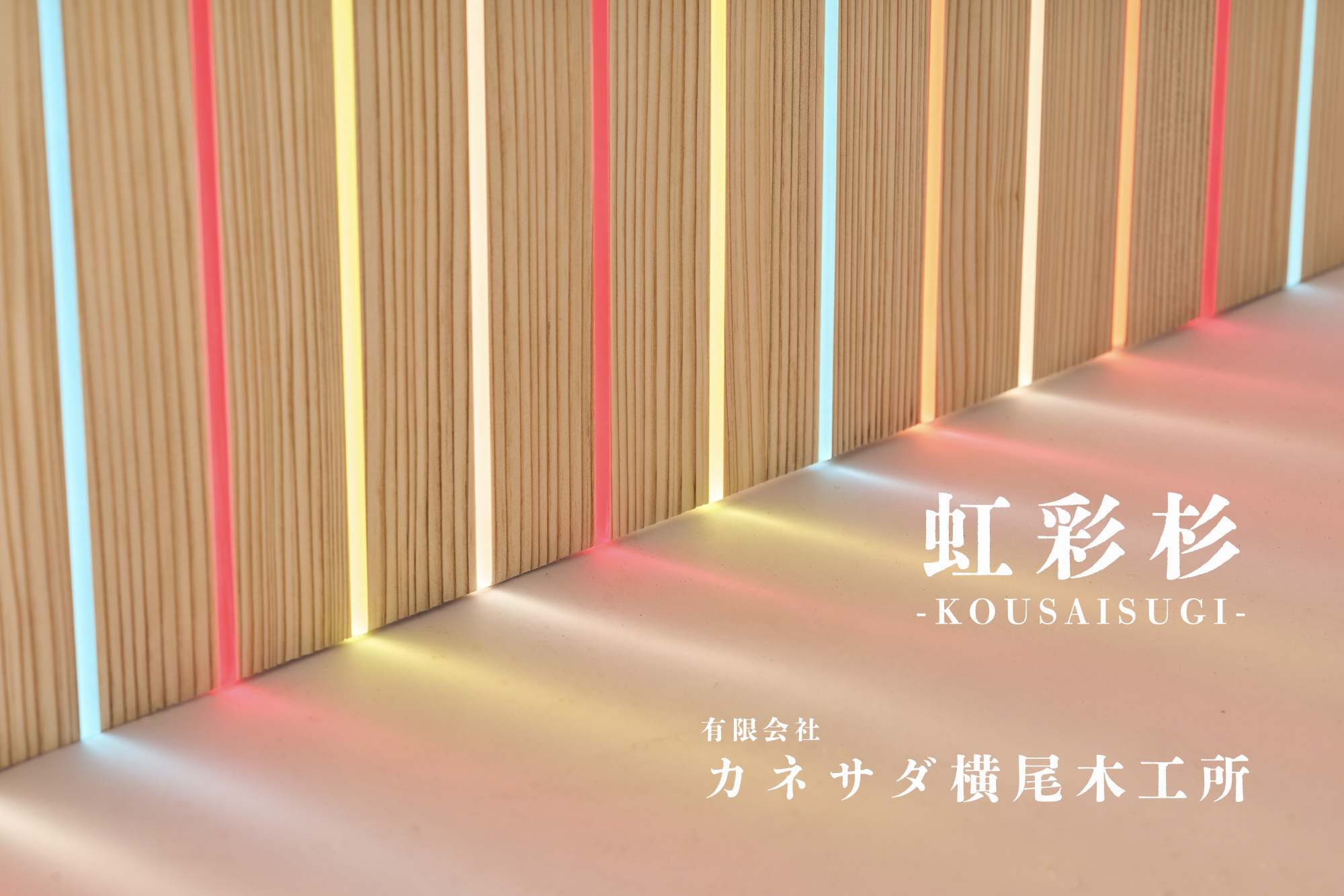 杉の温かみと七色の彩りが生む木工所の未来「虹彩杉」